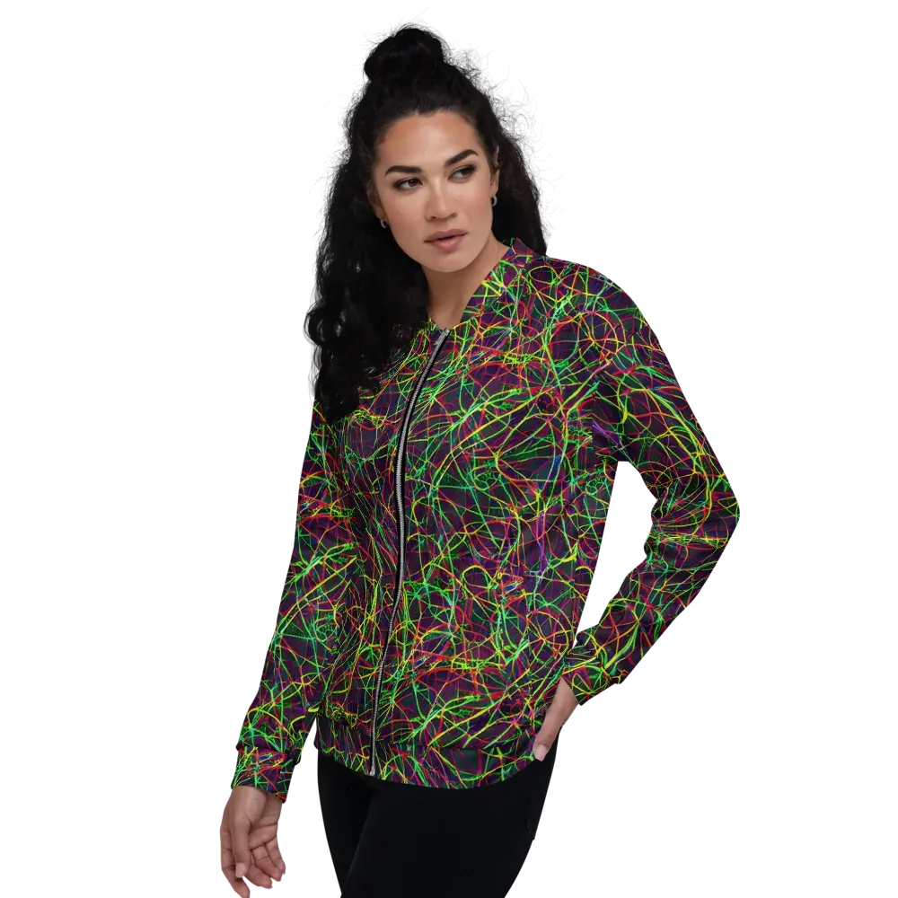 Luminous Labyrinth on Bomber Jacket — Left