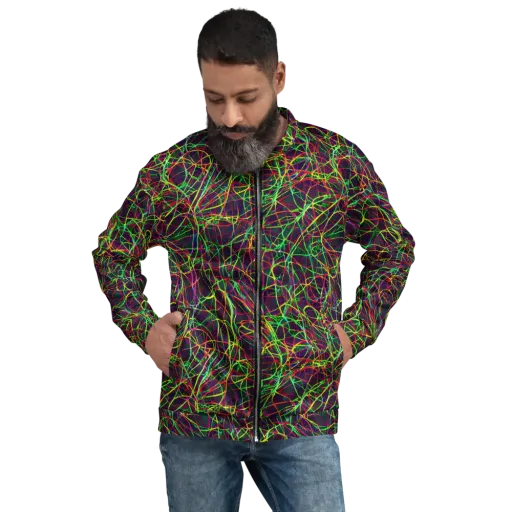 Luminous Labyrinth on a Bomber Jacket