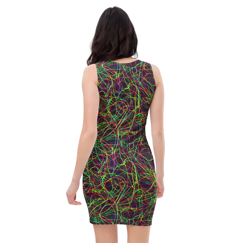 Luminous Labyrinth on Bodycon Dress — Back