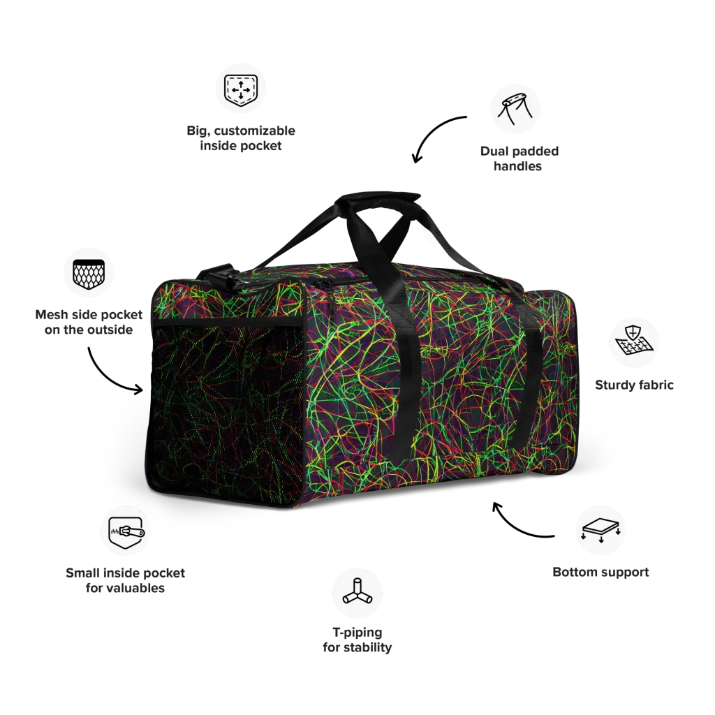 Luminous Labyrinth on Duffle Bag — Right Front