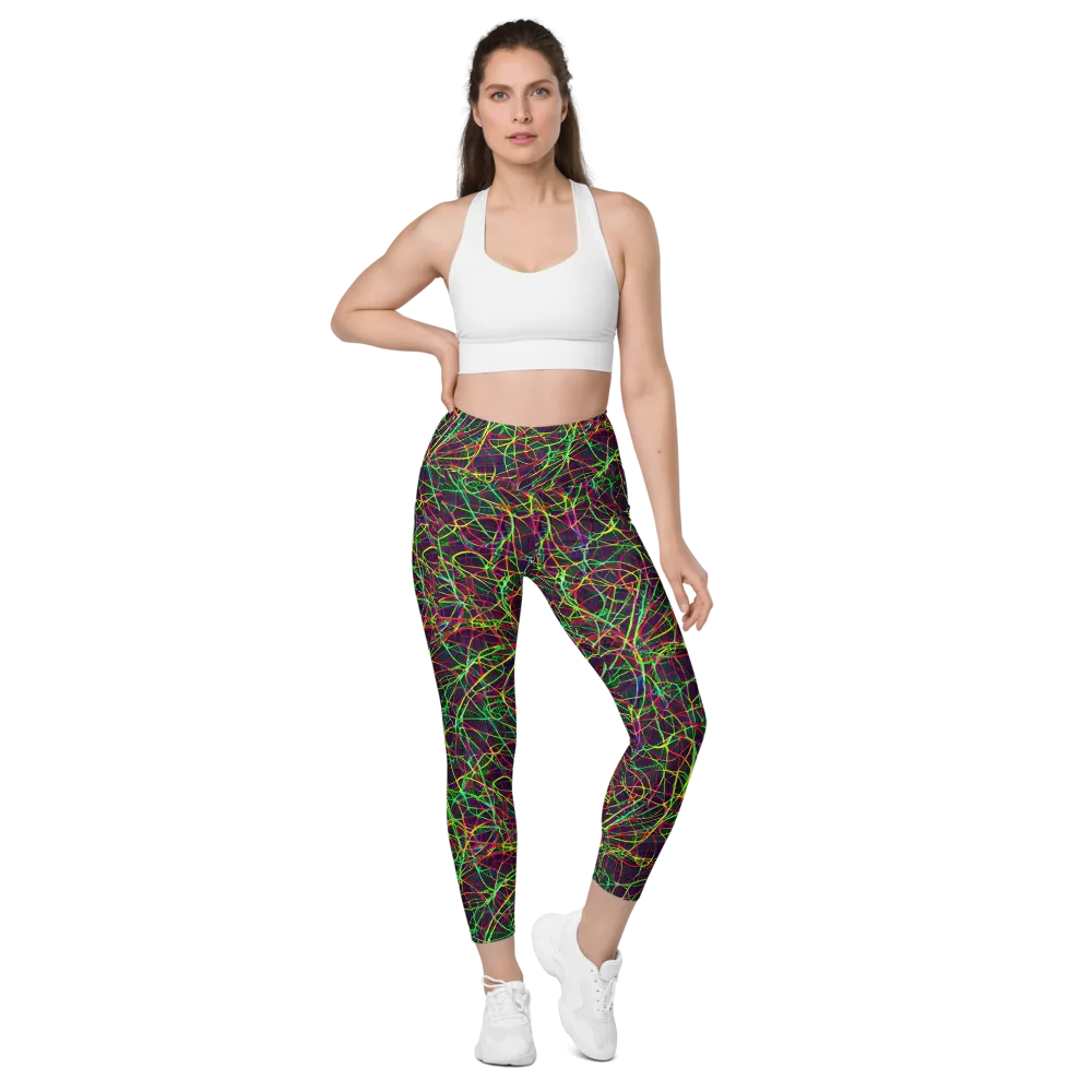 Luminous Labyrinth on Leggings with Pockets — Front