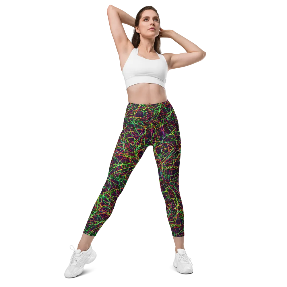 Luminous Labyrinth on Leggings with Pockets — Front