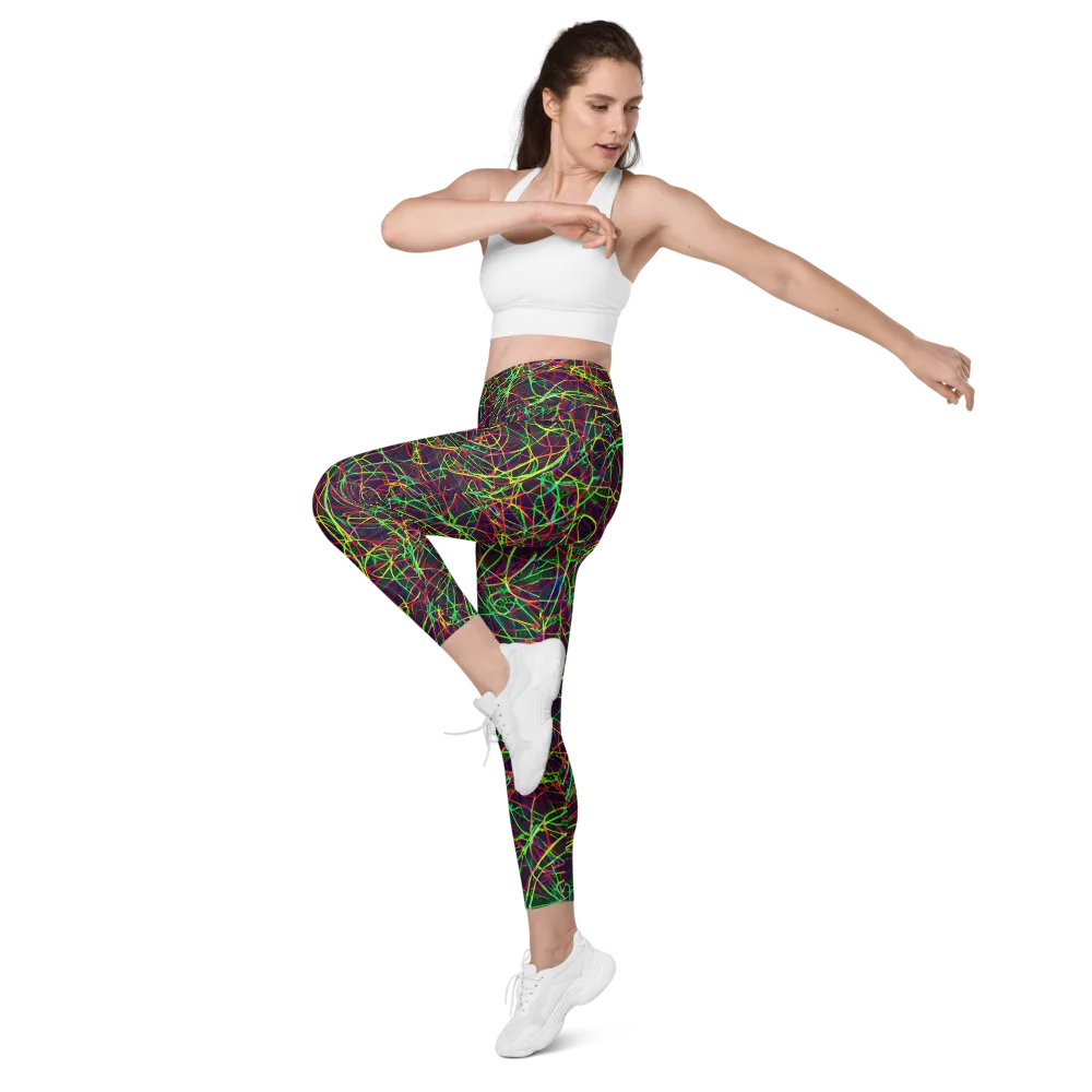 Luminous Labyrinth on Leggings with Pockets — Left Front
