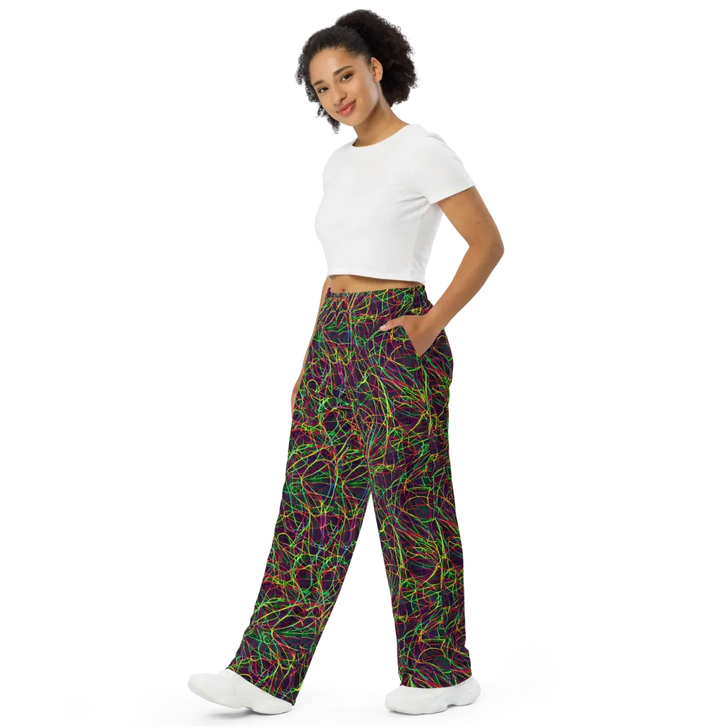 Luminous Labyrinth on Wide-Leg Pants — Left Front