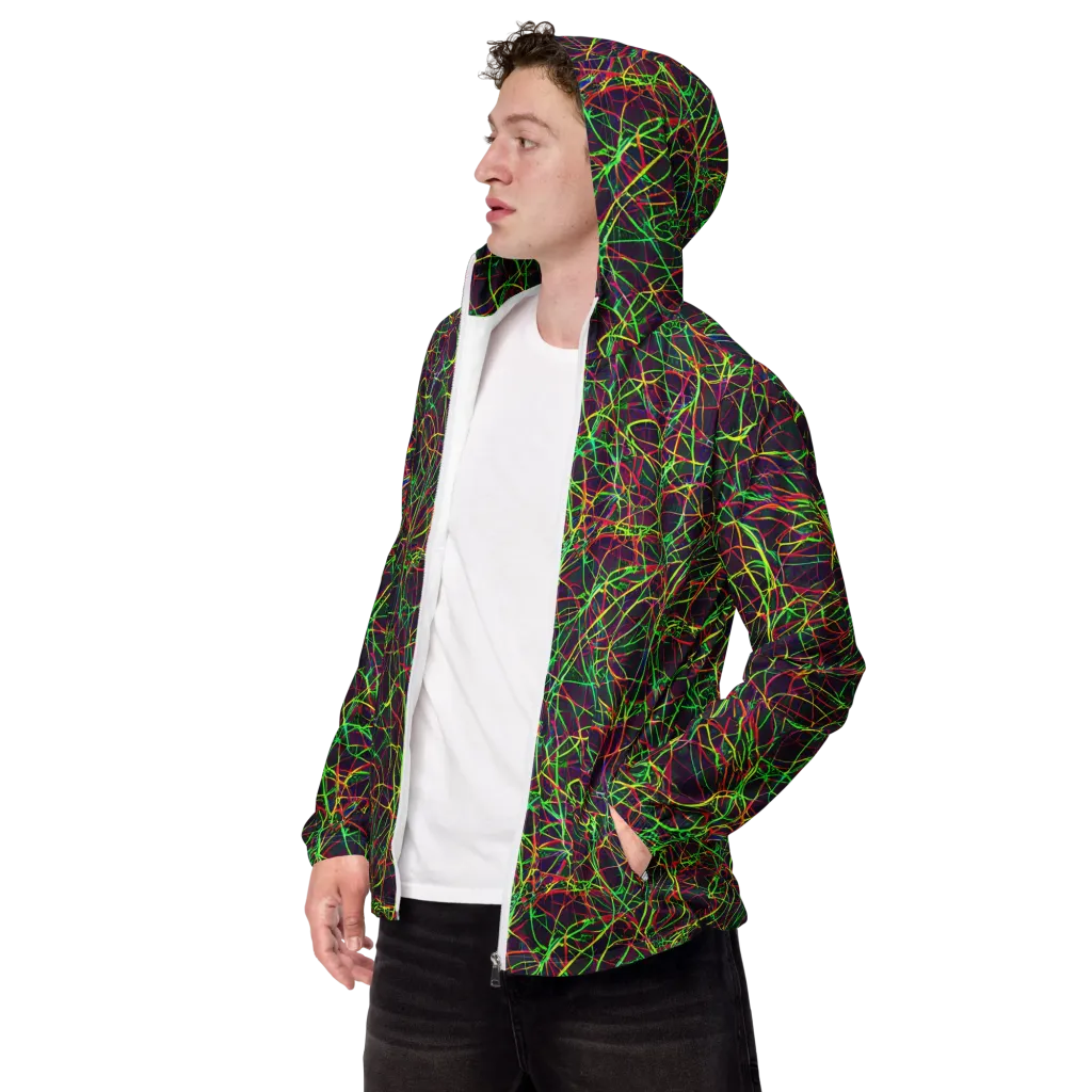 Luminous Labyrinth on Men's Windbreaker — Left Front
