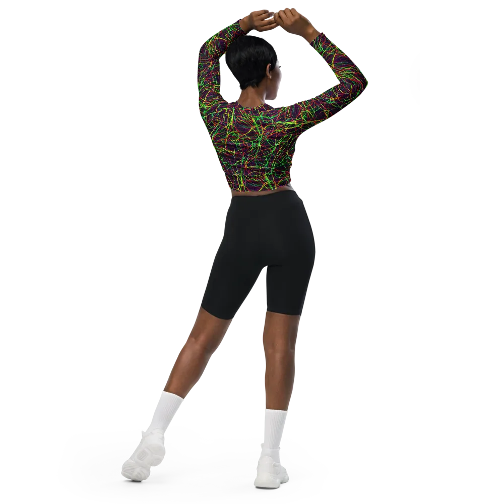 Luminous Labyrinth on Long Sleeve Crop Top — Back