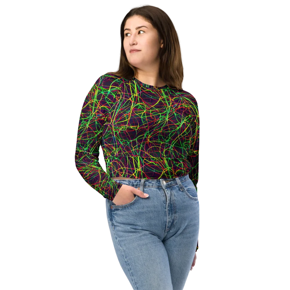 Luminous Labyrinth on Long Sleeve Crop Top — Front