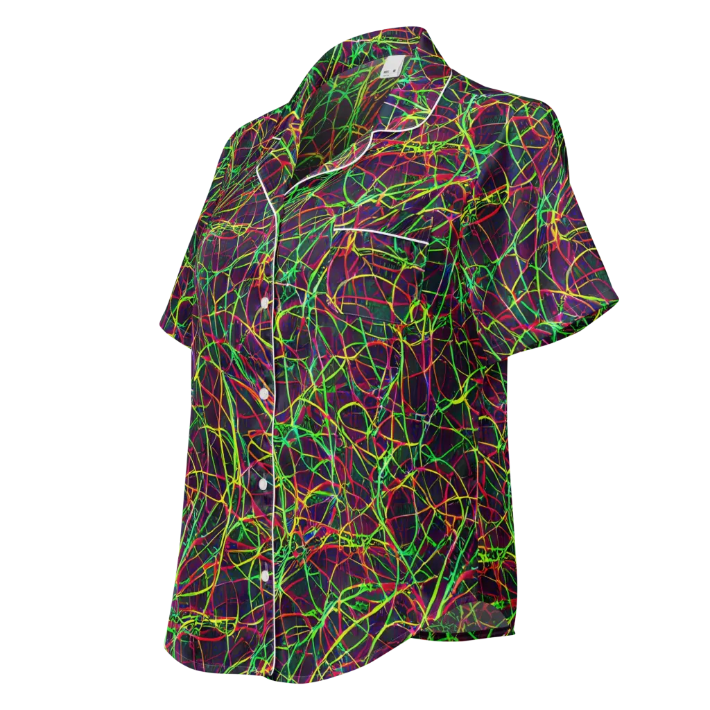 Luminous Labyrinth on Women's Short Sleeve Pajama Top — Left Front
