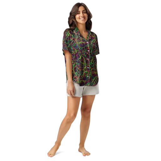 Luminous Labyrinth on a Women's Short Sleeve Pajama Top