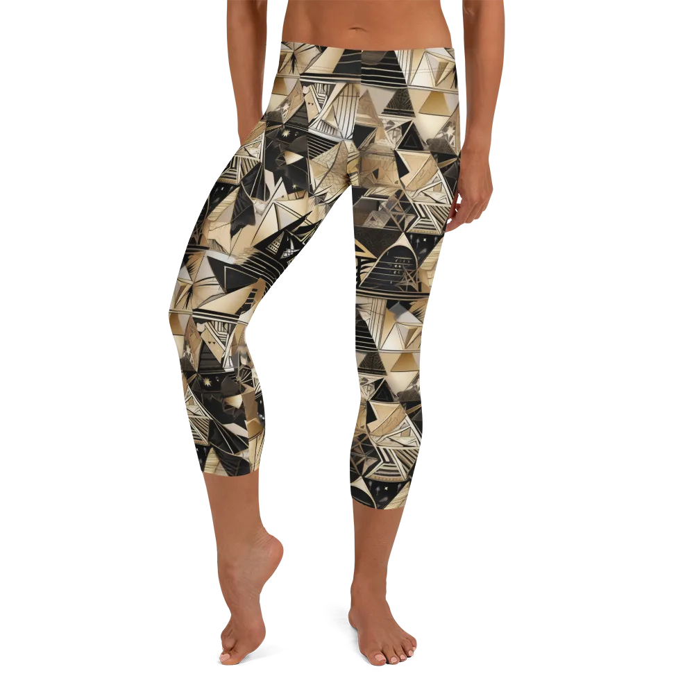Nocturne Facets on Capri Leggings — Front