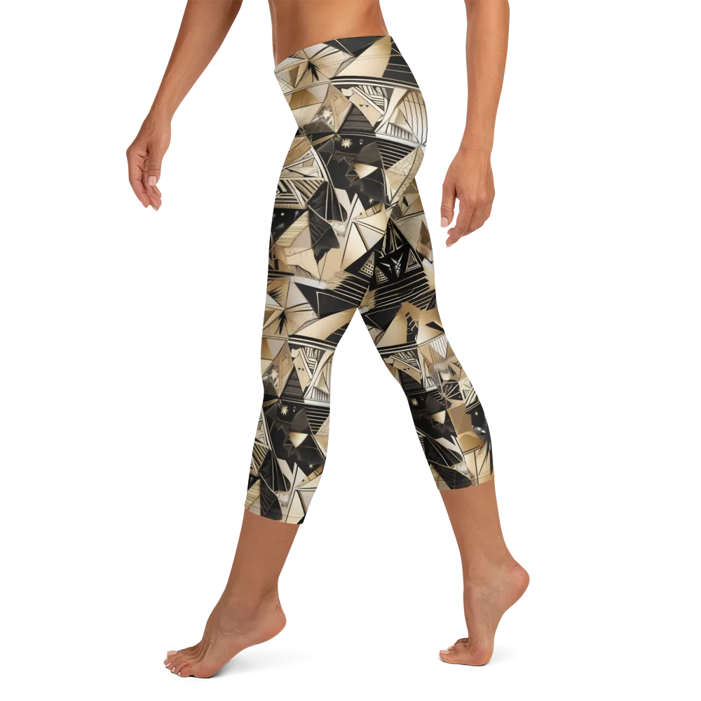 Nocturne Facets on Capri Leggings — Left