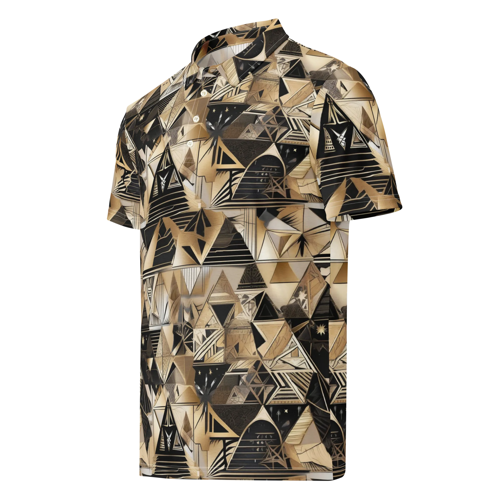 Nocturne Facets on Men's Slim Fit Polo Shirt — Left Front