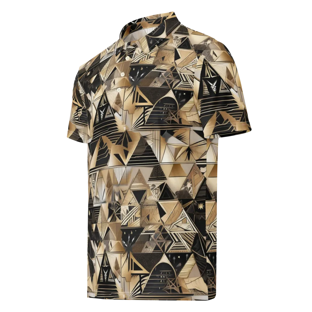 Nocturne Facets on Men's Slim Fit Polo Shirt — Left Front