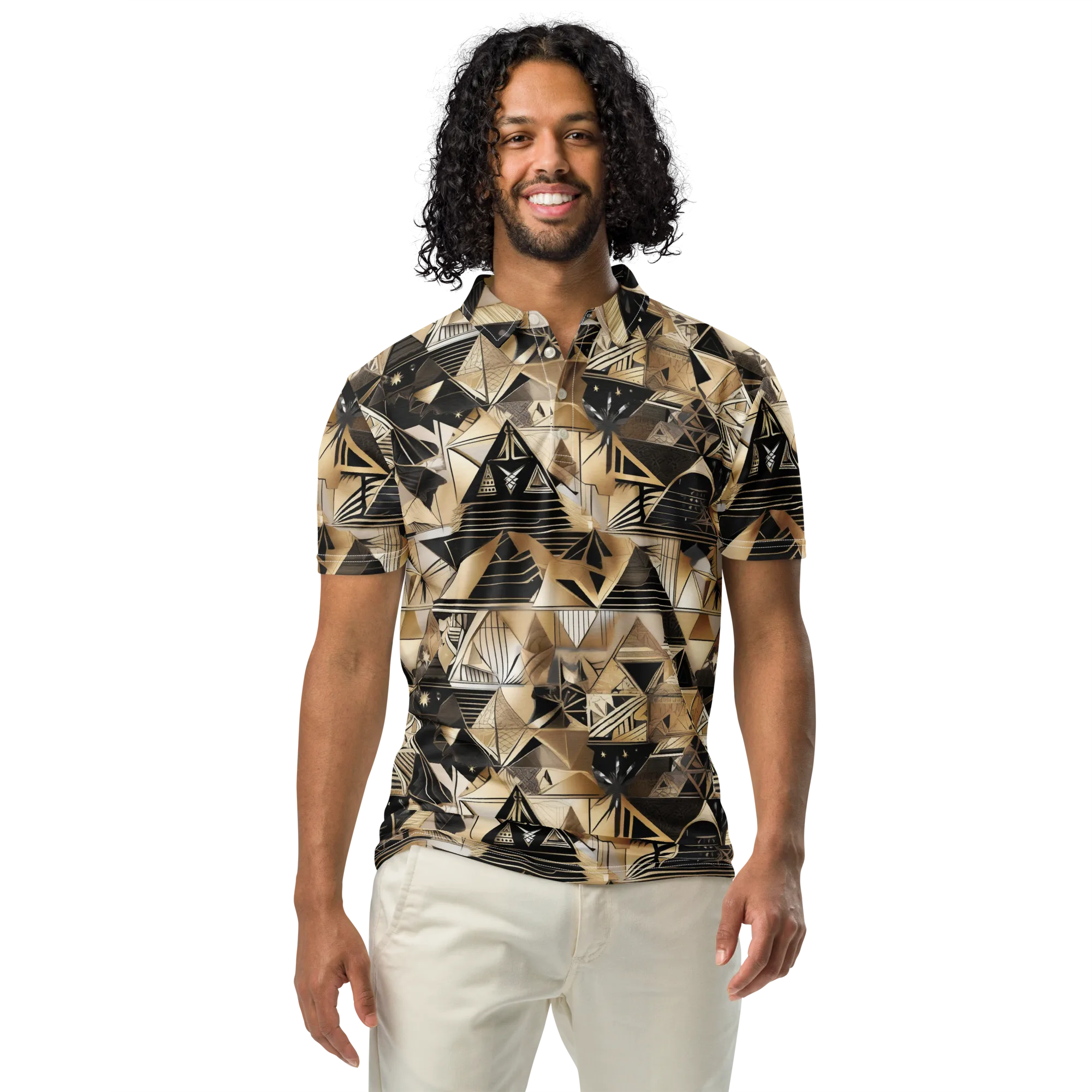 Nocturne Facets on Men's Slim Fit Polo Shirt — Front