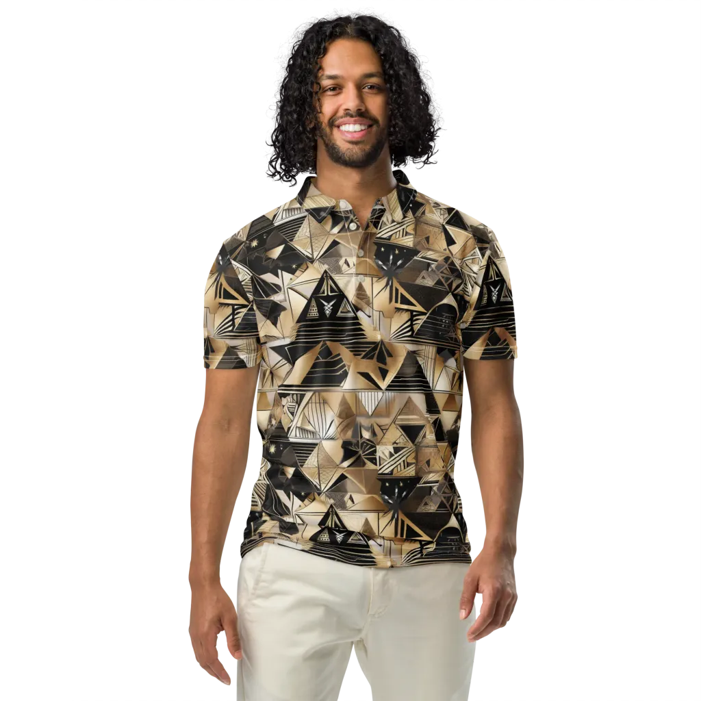 Nocturne Facets on Men's Slim Fit Polo Shirt — Front