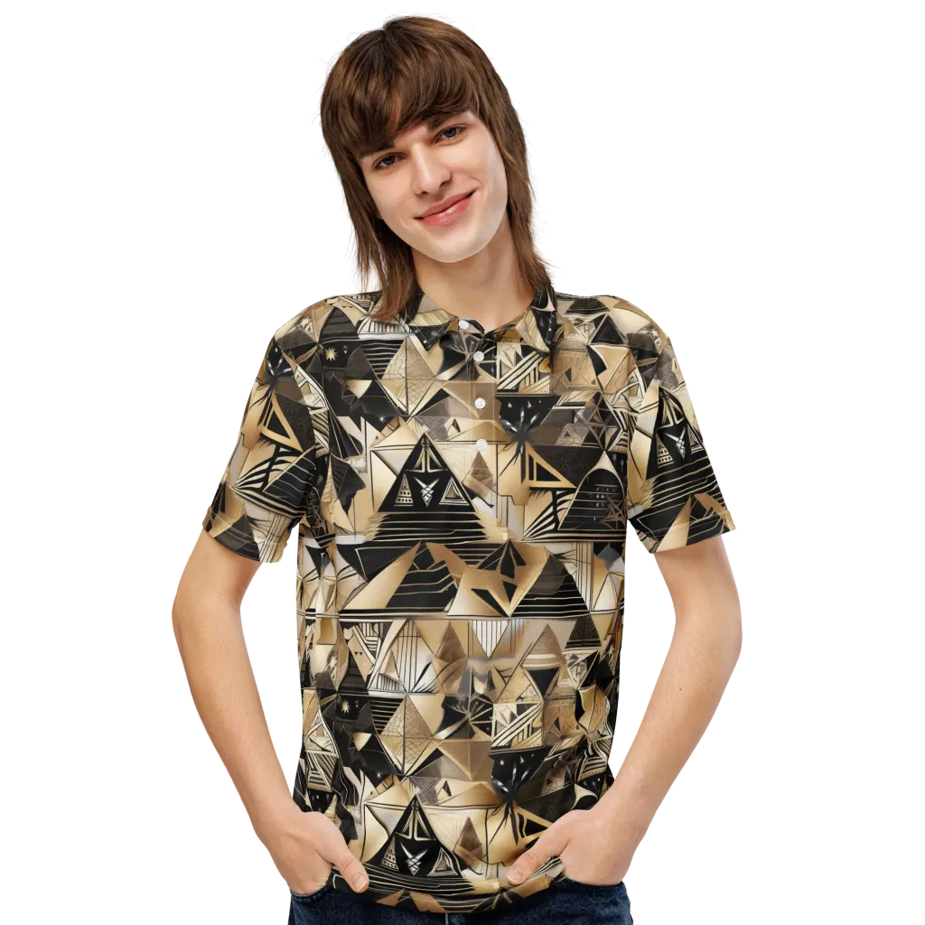 Nocturne Facets on Men's Slim Fit Polo Shirt — Front