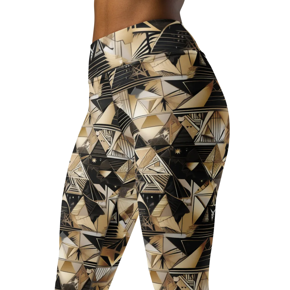 Nocturne Facets on Yoga Leggings — Left Front