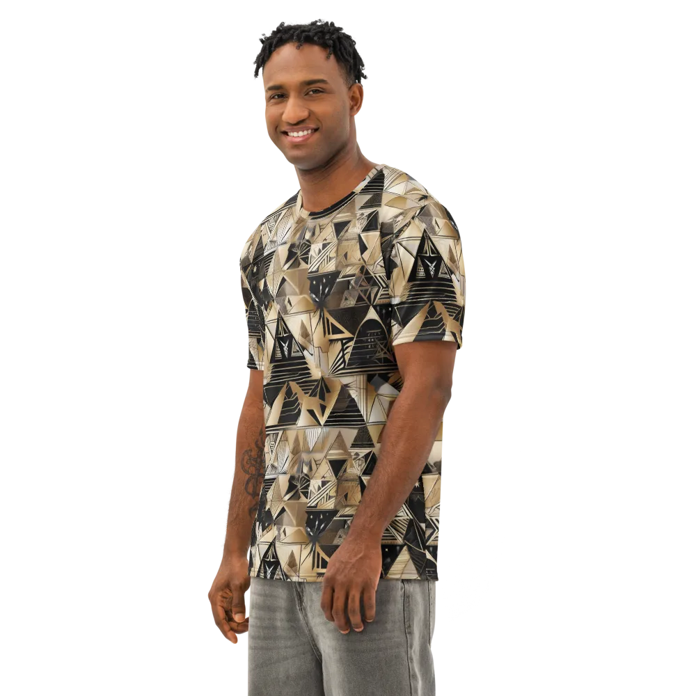 Nocturne Facets on Men's Cotton Crew Neck T-Shirt — Left Front