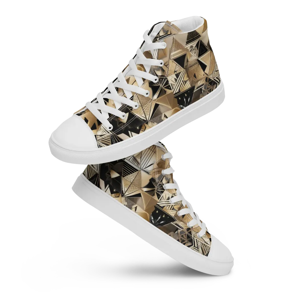 Nocturne Facets on Women's High Top Canvas Shoes — Front