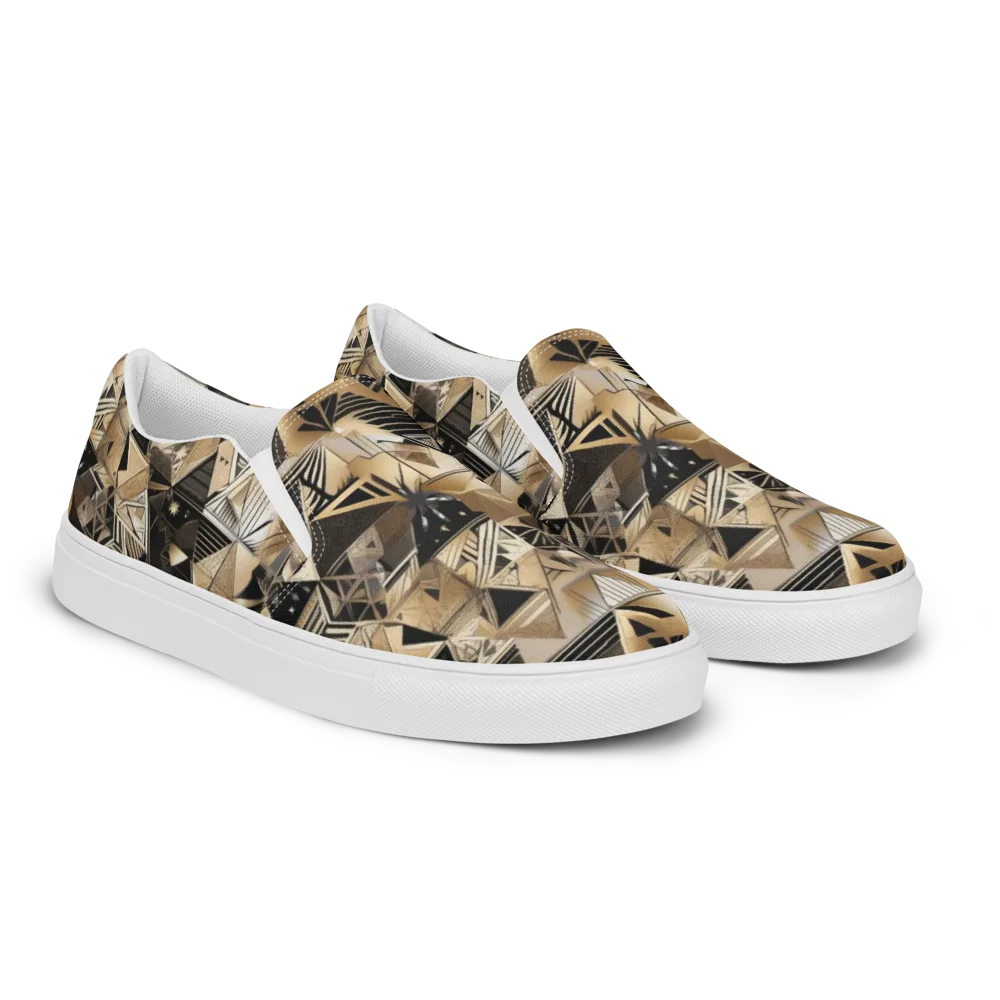Nocturne Facets on Men's Slip-On Canvas Shoes — Right Front
