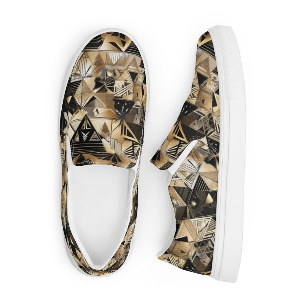 Nocturne Facets on Men's Slip-On Canvas Shoes — Front