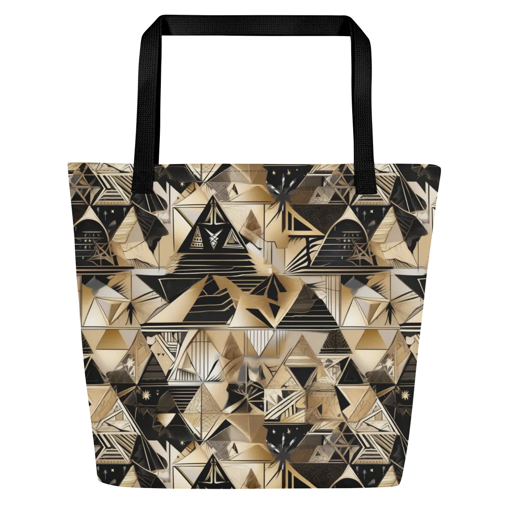 Nocturne Facets on Large Tote Bag W/ Pocket — Front