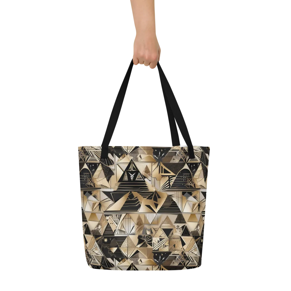 Nocturne Facets on Large Tote Bag W/ Pocket — Front