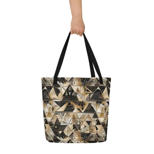 Nocturne Facets on a Large Tote Bag W/ Pocket