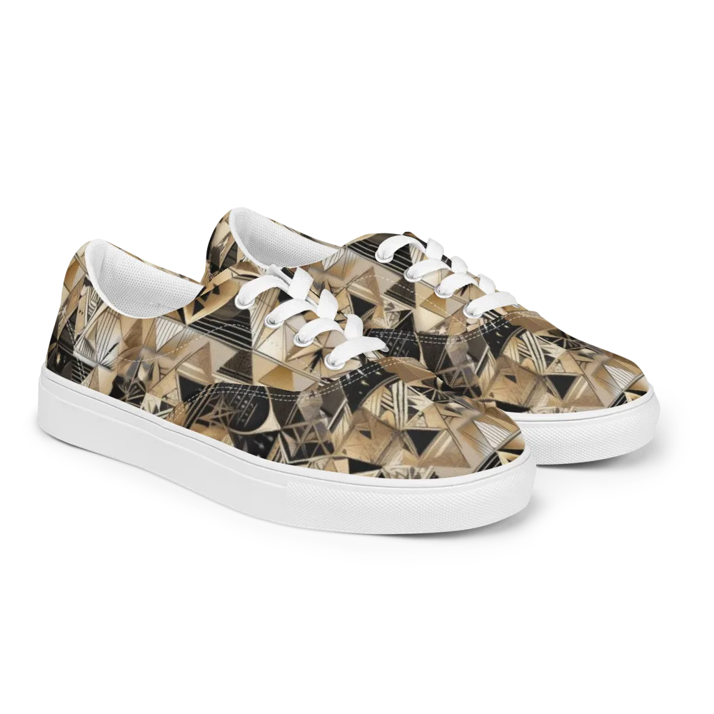 Nocturne Facets on Men's Lace-Up Canvas Shoes — Right Front