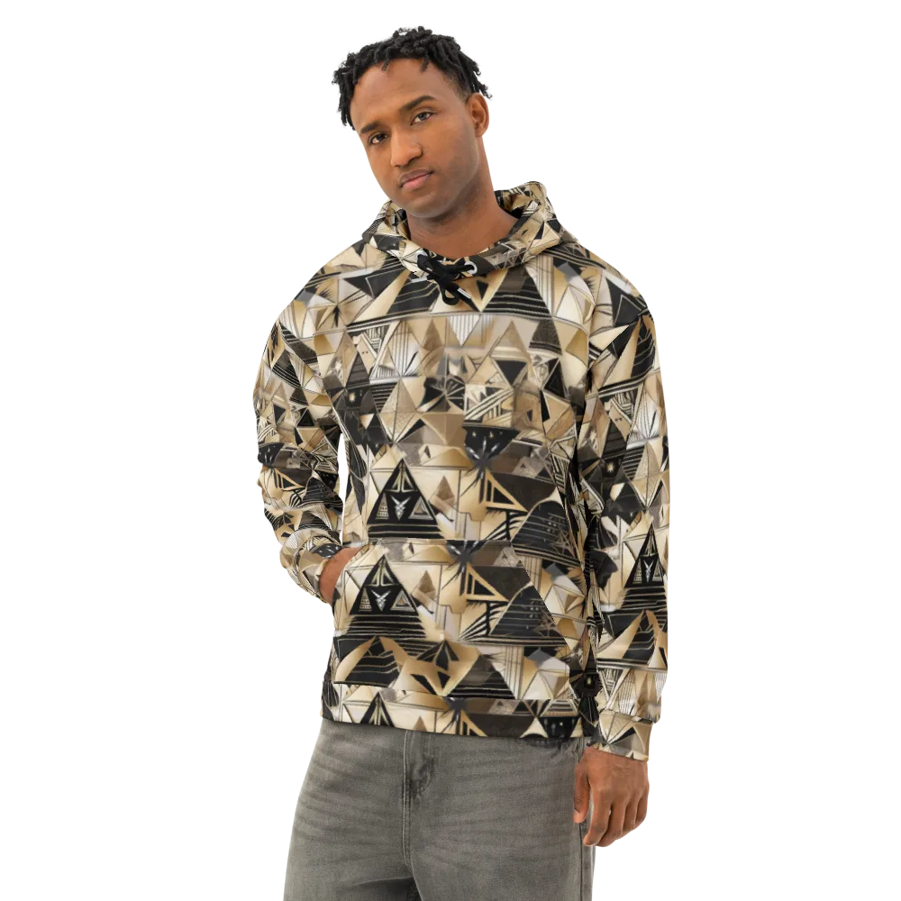 Nocturne Facets on Cotton Hoodie — Left Front