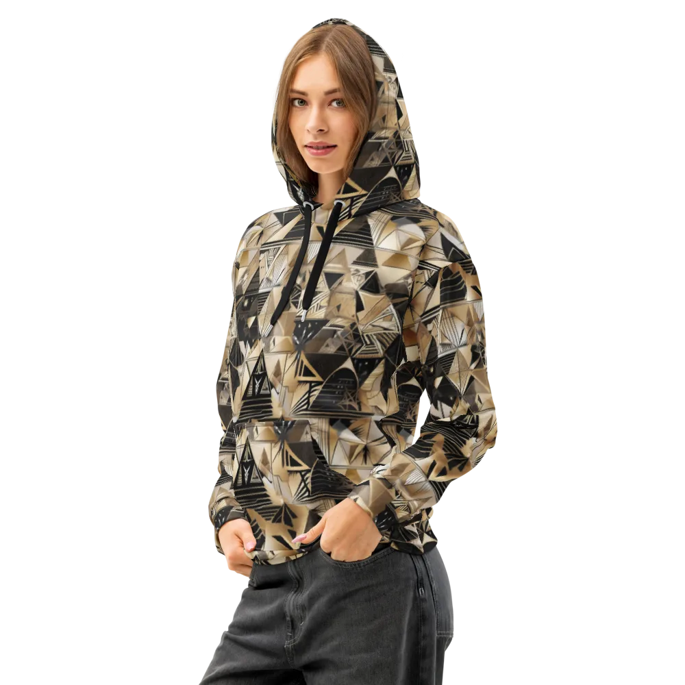 Nocturne Facets on Cotton Hoodie — Left Front