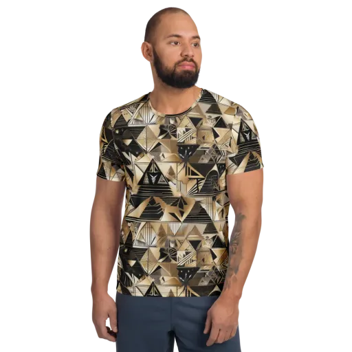 Nocturne Facets on a Men's Athletic T-Shirt