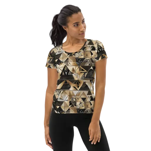 Nocturne Facets on a Women's Athletic T-Shirt