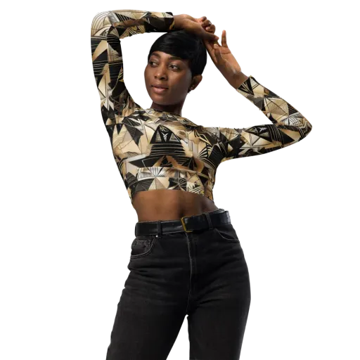 Nocturne Facets on a Long Sleeve Crop Top
