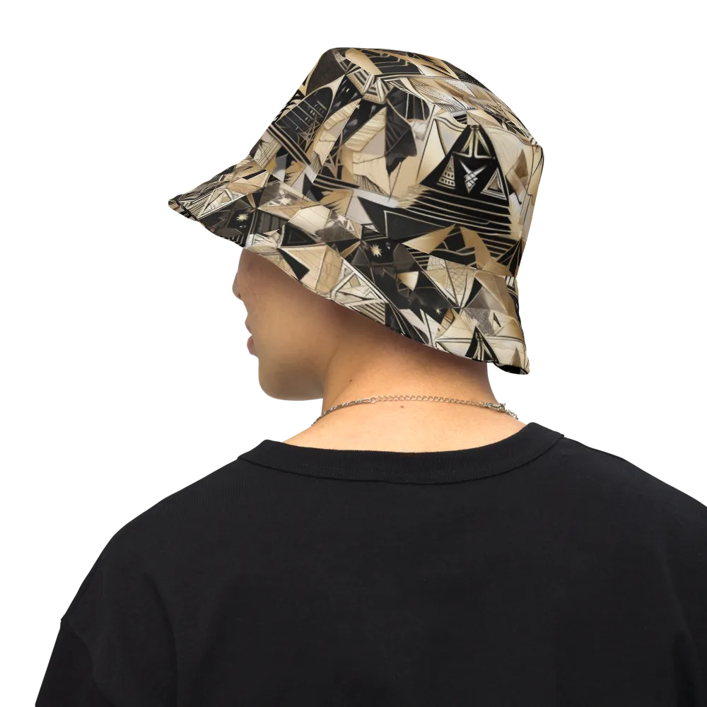 Nocturne Facets on Reversible Bucket Hat — Back Inside