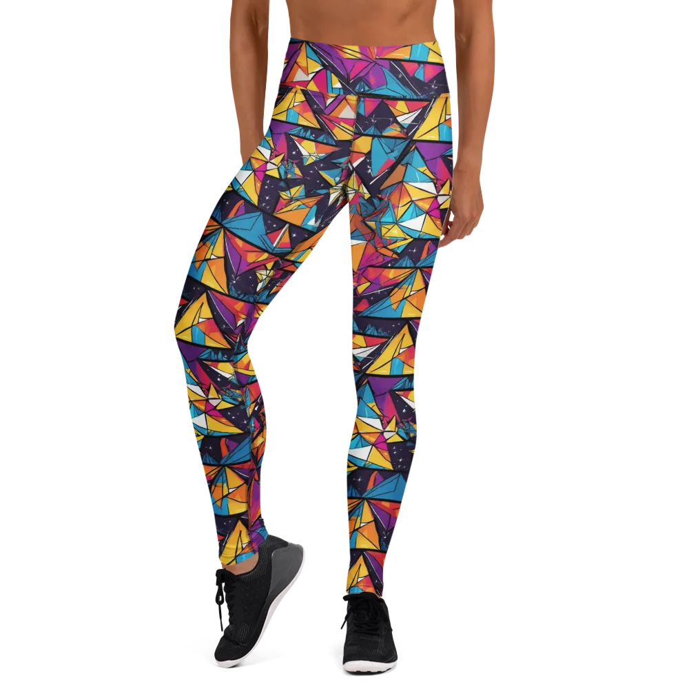 Prismatic Origami on Yoga Leggings — Front