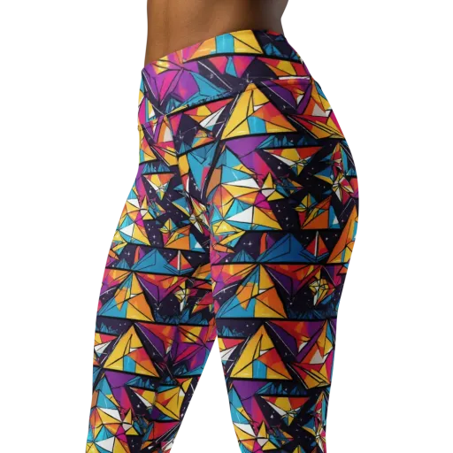 Prismatic Origami on a Yoga Leggings