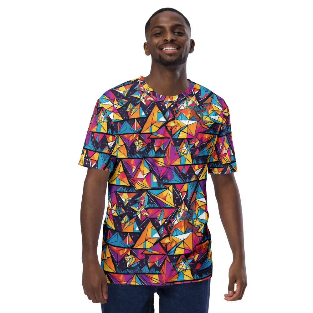 Prismatic Origami on Men's Crew Neck T-Shirt — Front
