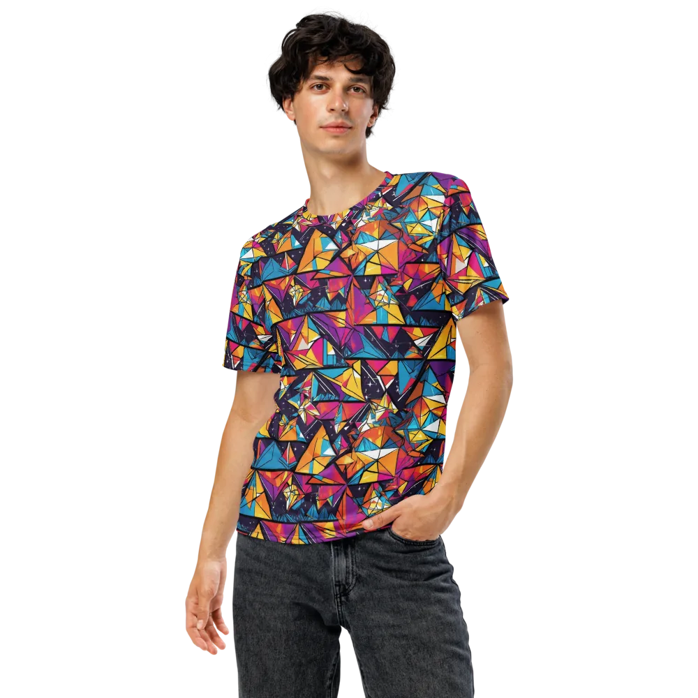 Prismatic Origami on Men's Crew Neck T-Shirt — Front