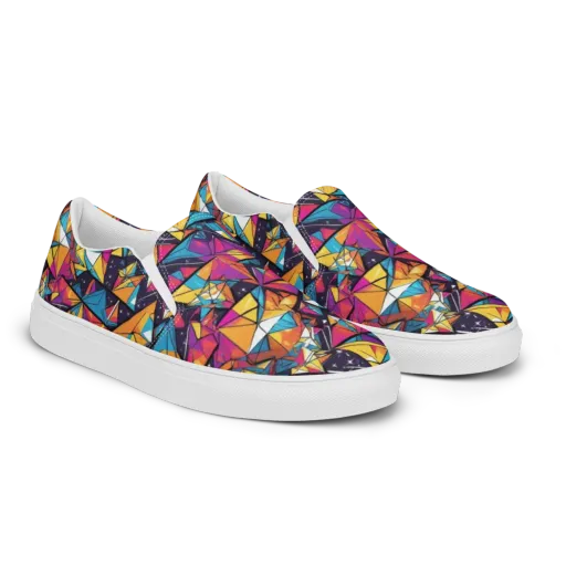 Prismatic Origami on a Men's Slip-On Canvas Shoes