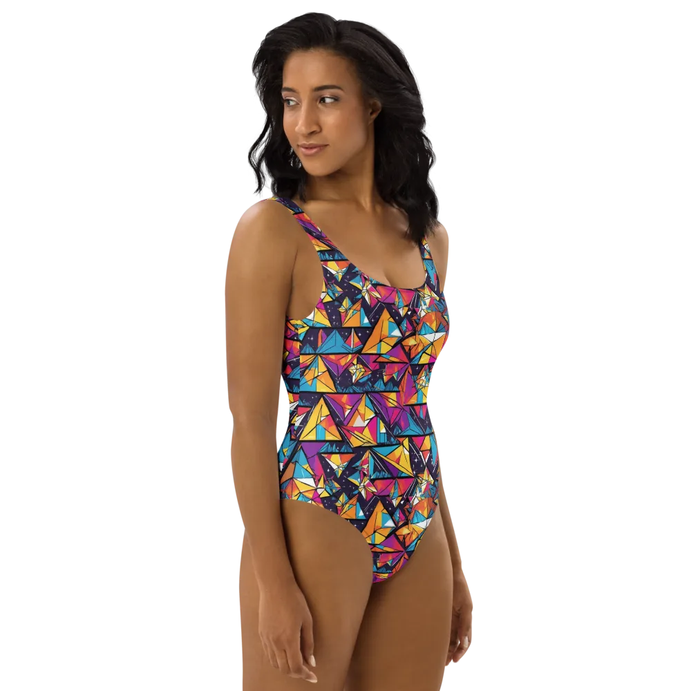 Prismatic Origami on One-Piece Swimsuit — Right
