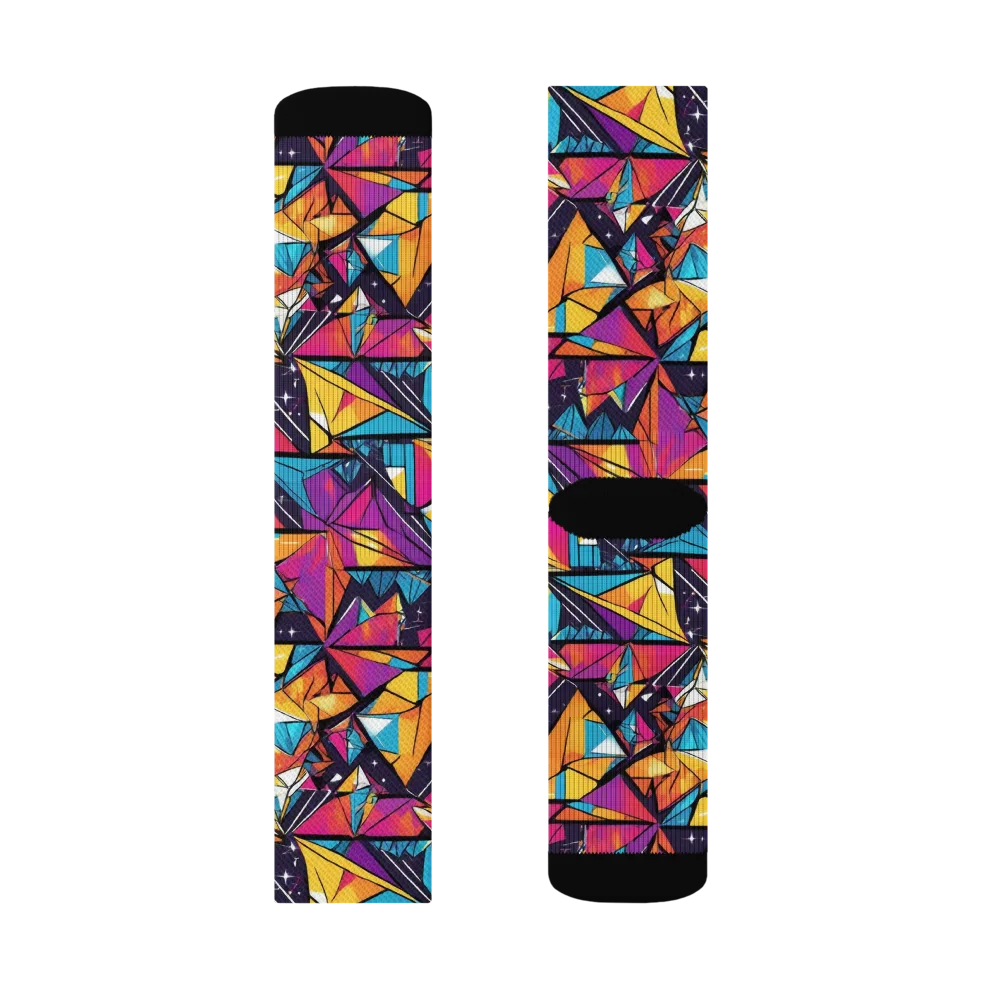 Prismatic Origami on Socks — Right Sock