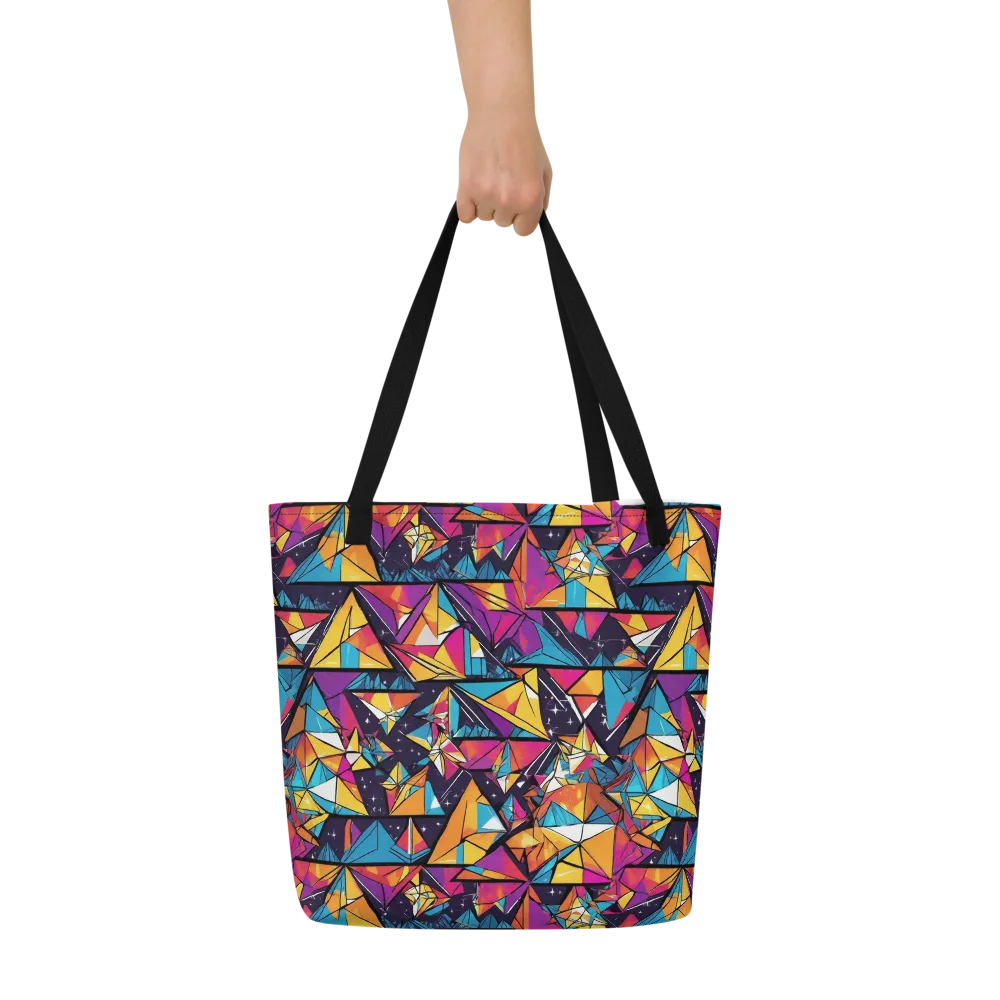 Prismatic Origami on Large Tote Bag W/ Pocket — Front