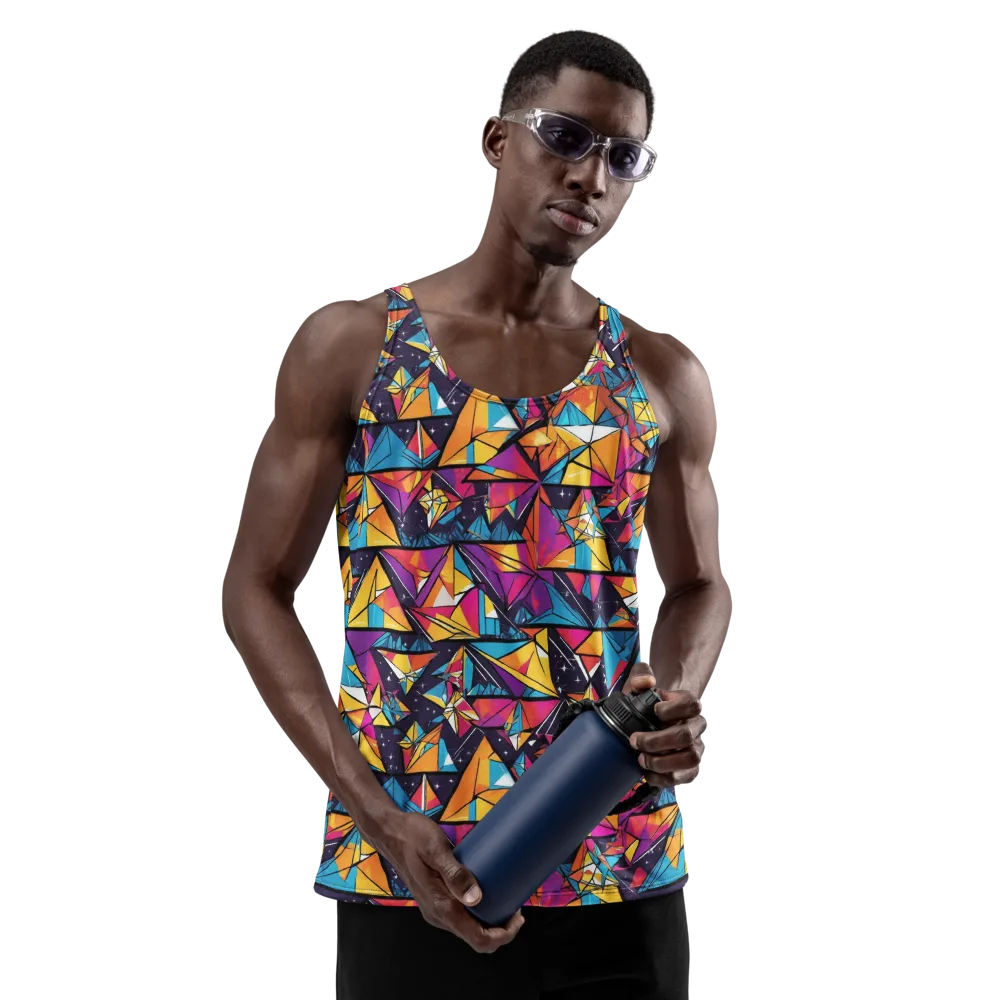 Prismatic Origami on Men's Tank Top — Front