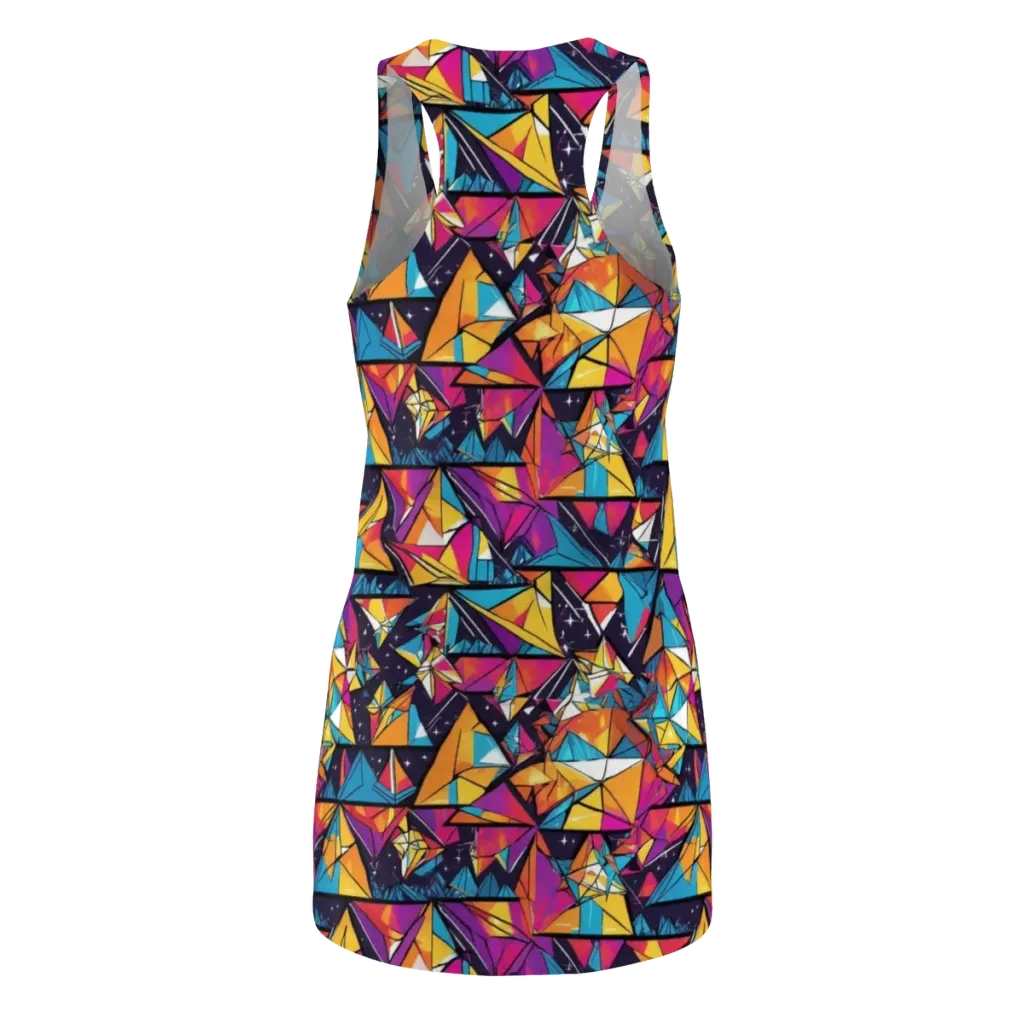 Prismatic Origami on Racerback Dress — Back