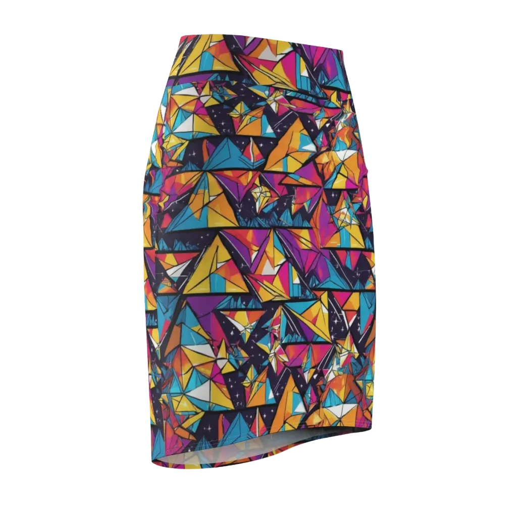 Prismatic Origami on Pencil Skirt — Front Side