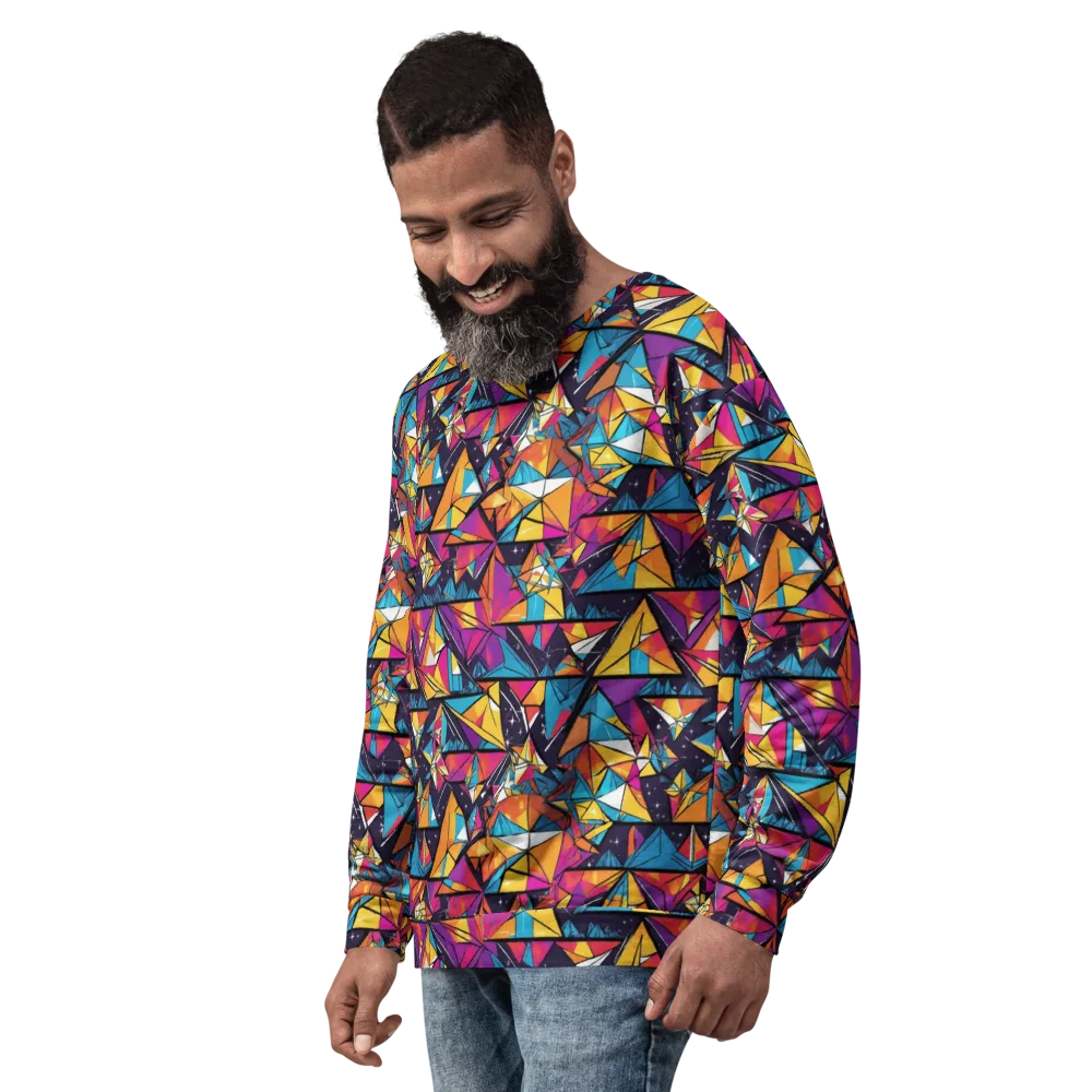 Prismatic Origami on Sweatshirt — Left Front