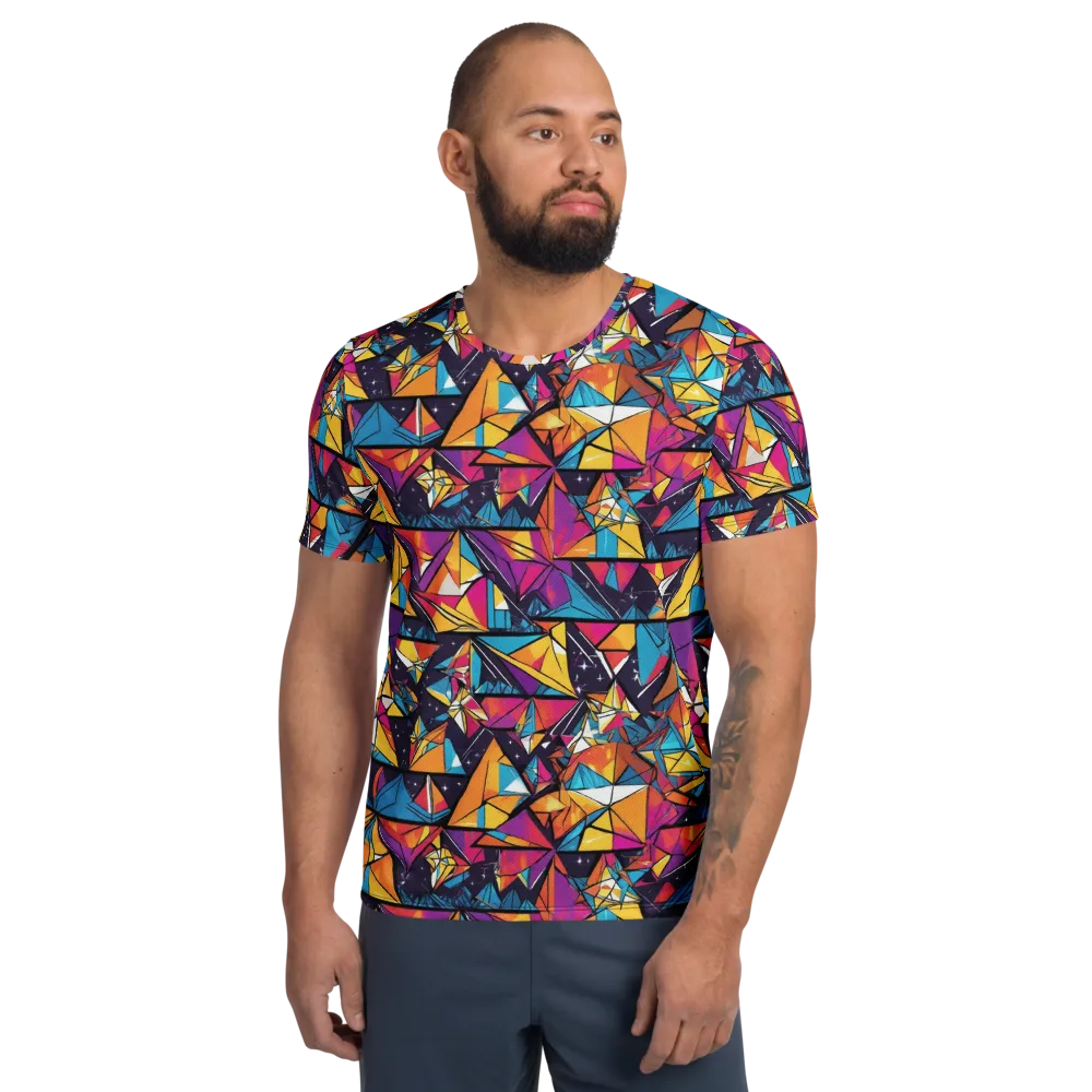 Prismatic Origami on Men's Athletic T-Shirt — Front