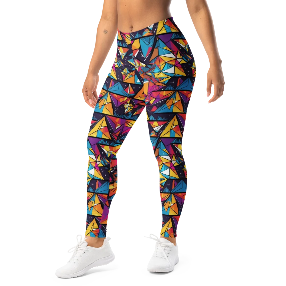 Prismatic Origami on Leggings — Left Front