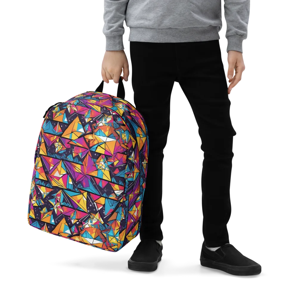 Prismatic Origami on Minimalist Backpack — Zoomed-in